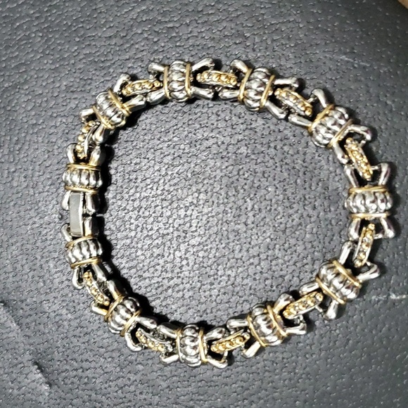 Multitone bracelet with no markings in gold and silver tone - Picture 1 of 4